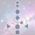 Charte de Human Design dans un ciel étoilé.